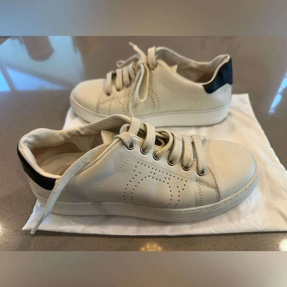 Salvatore Ferragamo White Sneakers Womens size 7